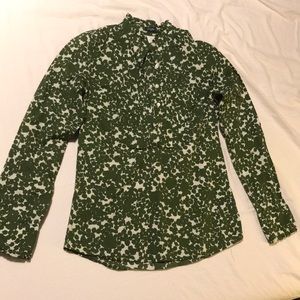 J. Crew Long sleeved popover button up shirt
